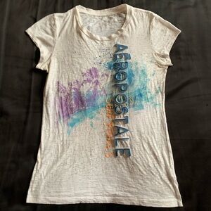 Aéropostale Vintage Surf Finals White Short Sleeve T-Shirt (Juniors)